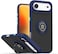 Case for IPhone 17 Air Case Cover Metal Ring Holder Grip Kickstand Car Magnetic Mount Shockproof Matte Hard Back Bumper Case for IPhone Air 2025 Blue
