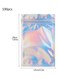 100-Piece Foil Ziplock Bag Set Clear/Silver/Blue 20x14cm