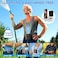 AUTO FAMILY Portable Hanging Waist Fan &ndash; Rechargeable Hands-Free Cooling Fan with Digital Display for Outdoor Work, Camping, Hiking &amp; Travel (AF-Orange)