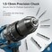 Auto Family 21V Lithium-Ion Power, 1800 RPM, 120Nm High Torque Output, 1.5-13mm Chuck Capacity Brushless Cordless Drill Set, Double Battery Power Kit with Charger, Rechargeable Hand Drill
