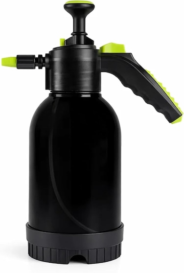 Auto Family 2L Hand Pump Pressure Sprayer Bottle &ndash; Garden Plant Mister, Adjustable Nozzle, Multi-Purpose Water Spray Bottle for Lawn, Cleaning &amp; Home Use (Black - Yellow)