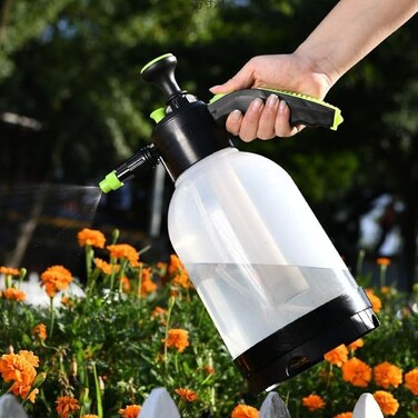 Auto Family 2L Hand Pump Pressure Sprayer Bottle &ndash; Garden Plant Mister, Adjustable Nozzle, Multi-Purpose Water Spray Bottle for Lawn, Cleaning &amp; Home Use (Transparent - Yellow)