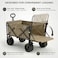 AUTO FAMILY Collapsible Folding Wagon with Table Beige, Portable Large Trolley cart, Bearing Heavy Capacity Beach Garden Shopping Carts &amp; Stroller Wagon (AF1-Green)