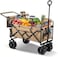 AUTO FAMILY Collapsible Folding Wagon Beige, Portable Large Trolley cart, Bearing Heavy Capacity Beach Garden Shopping Carts &amp; Stroller Wagon (AF1-Green)