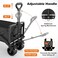 AUTO FAMILY Collapsible Folding Wagon Black, Portable Large Trolley cart, Bearing Heavy Capacity Beach Garden Shopping Carts &amp; Stroller Wagon (AF1-Black)