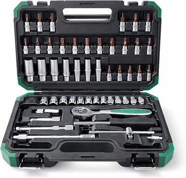 AUTO FAMILY Precision 53 Pcs Ratcheting Screwdriver &amp; Socket Bit Set &ndash; Repair Tool Kit with Magnetic Driver, Multi-Tool Screwdriver Tool Set with Box Alloy Steel Small Electric