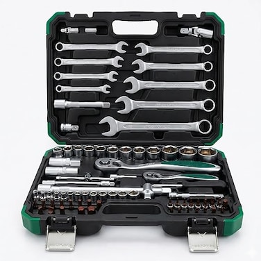 AUTO FAMILY Precision 82 Pcs Ratcheting Screwdriver &amp; Socket Bit Set &ndash; Repair Tool Kit with Magnetic Driver, Multi-Tool Screwdriver Tool Set with Box Alloy Steel Small Electric