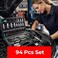 AUTO FAMILY Precision 94 Pcs Ratcheting Screwdriver &amp; Socket Bit Set &ndash; Repair Tool Kit with Magnetic Driver, Multi-Tool Screwdriver Tool Set with Box Alloy Steel Small Electric