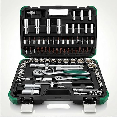 AUTO FAMILY Precision 94 Pcs Ratcheting Screwdriver &amp; Socket Bit Set &ndash; Repair Tool Kit with Magnetic Driver, Multi-Tool Screwdriver Tool Set with Box Alloy Steel Small Electric