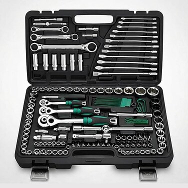 AUTO FAMILY Precision 151 Pcs Ratcheting Screwdriver &amp; Socket Bit Set &ndash; Repair Tool Kit with Magnetic Driver, Multi-Tool Screwdriver Tool Set with Box Alloy Steel Small Electric