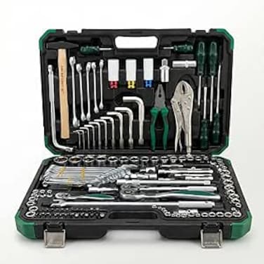 AUTO FAMILY Precision 142 Pcs Ratcheting Screwdriver &amp; Socket Bit Set &ndash; Repair Tool Kit with Magnetic Driver, Multi-Tool Screwdriver Tool Set with Box Alloy Steel Small Electric