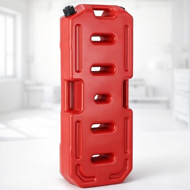 AUTO FAMILY 20L Portable Gasoline Fuel Can, Gas Container with Secure Cap, Petrol Storage Cans, Gasoline Oil Container Fuel Canister, Emergency Backup Gas Can Fuel Oil Petrol Storage (Red - 20L)