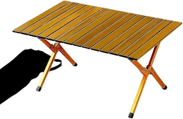 AUTO FAMILY Folding Aluminum Camping Table 60CM &ndash; Roll-Up Table, Portable Lightweight Grill Table for Outdoor, Folding Table, Portable Outdoor Table