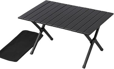 AUTO FAMILY Folding Aluminum Camping Table 60CM &ndash; Roll-Up Table, Portable Lightweight Grill Table for Outdoor, Folding Table, Portable Outdoor Table