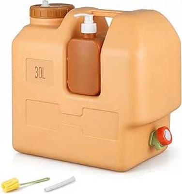 AUTO FAMILY 30L Camping Water Storage Tank, Water Storage Large Water Container, Portable Car Plastic Water Bucket With Faucet Camping Outdoor Water Storage Plastic Bucket Container
