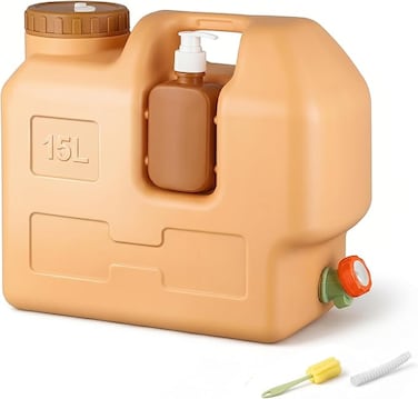 AUTO FAMILY 15L Camping Water Storage Tank, Water Storage Large Water Container, Portable Car Plastic Water Bucket With Faucet Camping Outdoor Water Storage Plastic Bucket Container
