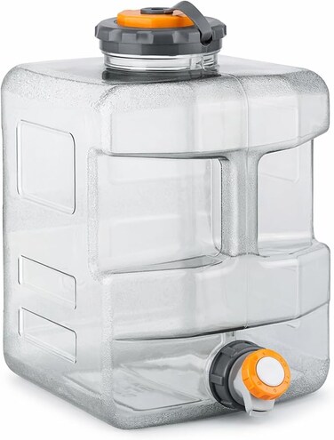 AUTO FAMILY 15L Transparent Water Storage Container with Spout Tap &ndash; Water Storage Containers, Water Tank Water Storage Tank, Plastic Water Tank