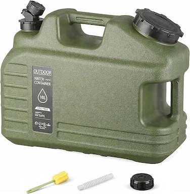AUTO FAMILY 18L Portable Outdoor Camping Water Storage Container &ndash; BPA-Free, Durable Camping Water Jug with Spout &amp; Accessories