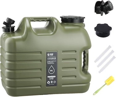 AUTO FAMILY 25L Portable Outdoor Camping Water Storage Container &ndash; BPA-Free, Durable Camping Water Jug with Spout &amp; Accessories