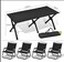 AUTO FAMILY Folding Aluminum 150CM Camping Table &amp; 4Pcs Chair &ndash; Roll-Up Table, Portable Lightweight Grill Table for Outdoor, Folding Table, Portable Outdoor Table, picnic table metal
