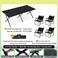 AUTO FAMILY Folding Aluminum 150CM Camping Table &amp; 4Pcs Chair &ndash; Roll-Up Table, Portable Lightweight Grill Table for Outdoor, Folding Table, Portable Outdoor Table, picnic table metal