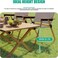 AUTO FAMILY Folding Aluminum 150CM Camping Table &amp;4Pcs Chair &ndash; Roll-Up Table, Portable Lightweight Grill Table for Outdoor, Folding Table, Portable Outdoor Table, picnic table metal