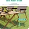 AUTO FAMILY Folding Aluminum 120CM Camping Table &amp; 4Pcs Chair Set &ndash; Roll-Up Table, Portable Lightweight Grill Table for Outdoor, Folding Table, Portable Outdoor Table, picnic table metal