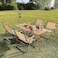 AUTO FAMILY Folding Aluminum 120CM Camping Table &amp; 4Pcs Chair Set &ndash; Roll-Up Table, Portable Lightweight Grill Table for Outdoor, Folding Table, Portable Outdoor Table, picnic table metal