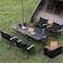 AUTO FAMILY Folding Aluminum 120CM Camping Table &amp; 4Pcs Chair Set&ndash; Roll-Up Table, Portable Lightweight Grill Table for Outdoor, Folding Table, Portable Outdoor Table, picnic table metal