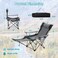 AUTO FAMILY Folding Reclining Camping Chair with Footrest Grey, outdoor foldable chairs, camping chair with footrest, foldable chair for camping