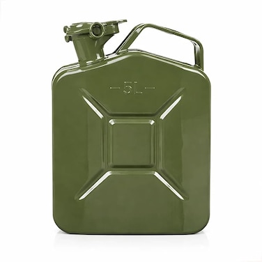 AUTO FAMILY 5L Military Green Metal Jerry Can For Cars, Jeeps &amp; Other Vehicles