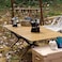 AUTO FAMILY Folding Aluminum Camping Table Brown (120 CM) &ndash; Aluminum Roll-Up Table, Portable Lightweight Grill Table for Outdoor, Folding Table, Portable Outdoor Table, picnic table metal