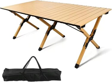 AUTO FAMILY  (150 CM) Folding Aluminum Camping Table Brown (150 CM)