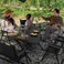 AUTO FAMILY 120CM Folding Aluminum Camping Table Black &ndash; Roll-Up Table, Portable Lightweight Grill Table for Outdoor, Folding Table, Portable Outdoor Table, picnic table metal