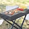 AUTO FAMILY Portable Folding Charcoal BBQ Barbeque Grill (BLACK_X-SHAPE) &ndash; Outdoor BBQ Grill, BBQ Folding Grill, Portable BBQ Grill Camping