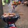 AUTO FAMILY Portable Folding Charcoal BBQ Barbeque Grill (RED), Outdoor BBQ Grill, BBQ Folding Grill, Portable BBQ Grill Camping