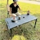 AUTO FAMILY Folding Aluminum Camping Table Black &ndash; Roll-Up Table, Portable Lightweight Grill Table for Outdoor, Folding Table, Portable Outdoor Table, picnic table metal (Alloy Steel - 58 CM)