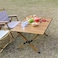 AUTO FAMILY 120CM Folding Aluminum Camping Table Beige &ndash; Roll-Up Table, Portable Lightweight Grill Table for Outdoor, Folding Table, Portable Outdoor Table, picnic table metal (Beige - 120CM)