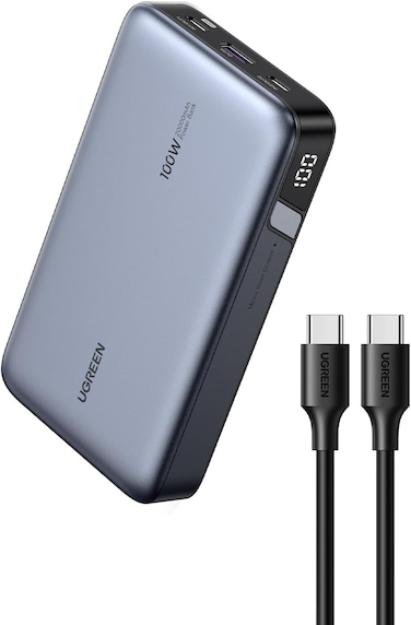 UGREEN 20000mAh 100W Power Bank, Nexode Portable Charger USB C 3-Port PD Fast Charging Battery Pack Digital Display for MacBook, iPad, iPhone