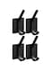 Lonimia 4PACK Adhesive Hooks, Heavy Duty Wall Hooks Aluminum Hooks for Hanging Coat, Hat, Towel, Robe, Key, Clothes, Closet Hook Wall Mount for Home, Kitchen, Bathroom，Office (Black)