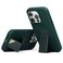Levelo Morphix iPhone 15 Pro Max Silicone Cover with Leather Grip - Green