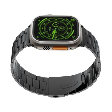 Levelo Monet Metal Watch Strap for Apple Watch 49mm, Premium Stainless Steel, Water &amp; Abrasion Resistant, Timeless Style, Extreme Durability, Elegant Black Finish