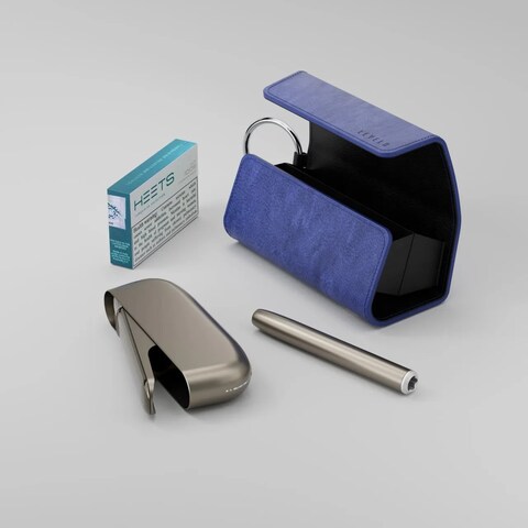 كفر ليفيلو نيو الجلدي لـ IQOS Iluma 2023 مع قسم سجائر تيرا، متوافق مع جميع إصدارات IQOS، مقاوم للماء والصدمات والغبار، مع حلقة مدمجة وفتحتين - أزرق
