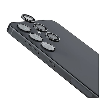 حامي عدسة Levelo Lucent Trio المتوافق مع Samsung S24، مقاوم لبصمات الأصابع، بصرية واضحة تمامًا، ملاءمة سلسة، تطبيق سهل، مقاومة للصدمات، صلابة 9H - أسود
