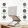 Levelo Laptop Stand with Built-in 7-in-1 Portable Hub, Ergonomic Adjustable Design, 4K HDMI, 100W PD Charging, USB 3.0, SD/TF Card Reader, Heat Dissipation, Anti-Slip Base - Silver
