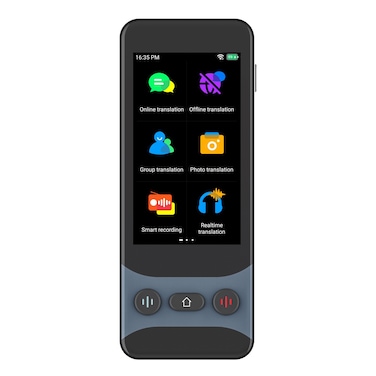 Levelo Fluent Link Offline &amp; Online Voice Translator, Type-C Port, 8H Power, Touch Display, 139 Languages, 1500mAh Battery, 8G Memory, 0.5s Translation Speed, Built-in ChatGPT, Gray
