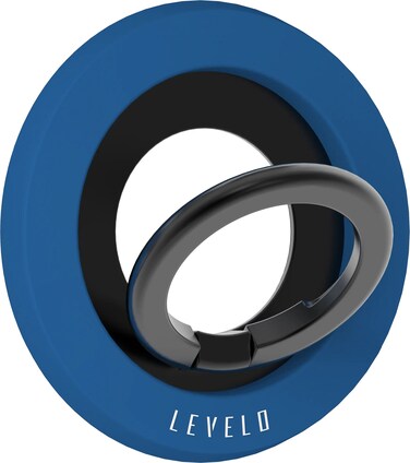 حامل حلقة هاتف Levelo Lucero 2 في 1 ، تصميم قابل للطي 135 درجة ، قبضة مريحة ، سطح غير قابل للانزلاق ، حلقة مغناطيسية متضمنة (أزرق لازوردي)