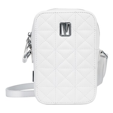 Levelo Albino Ladies Phone Pouch, Faux Leather, Universal Phone Compatibility, Adjustable Strap, Card &amp; Coin Slot Included, Exquisite Safeguarding, Compact Design, White
