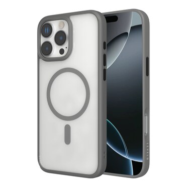 كفر Levelo Matte Solo المتوافق مع ماجسيف، بتصميم مطفي مقاوم للبصمات، حماية من السقوط والخدوش، امتصاص الصدمات، زوايا مقاومة للتأثيرات (رمادي، iPhone 16 Pro Max)
