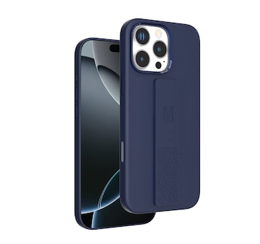 كفر ليفيلو مورفيكس سيليكون لـ iPhone 16 Pro Max، تصميم هجين، حلقة معدنية للكاميرا، قبضة سيليكون مدمجة، زوايا مقاومة للصدمات، تصميم عملي، تركيب سهل (أزرق داكن)
